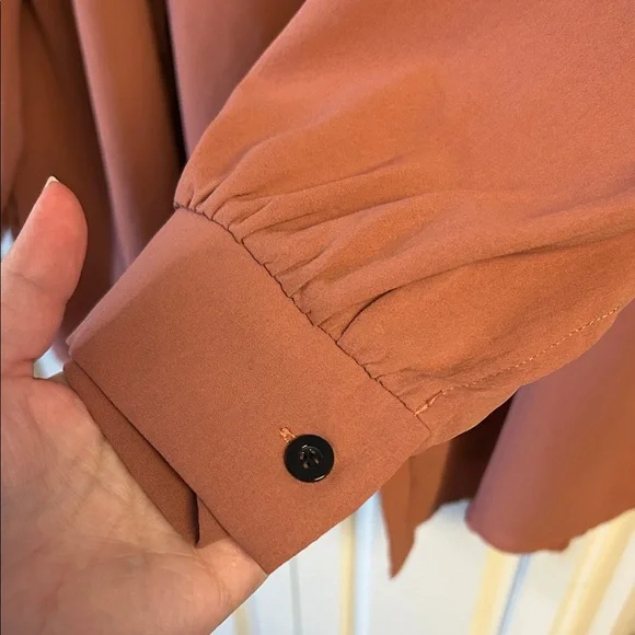 Rust Button-Up Shirt SHEIN 3x - Picture 4 of 5